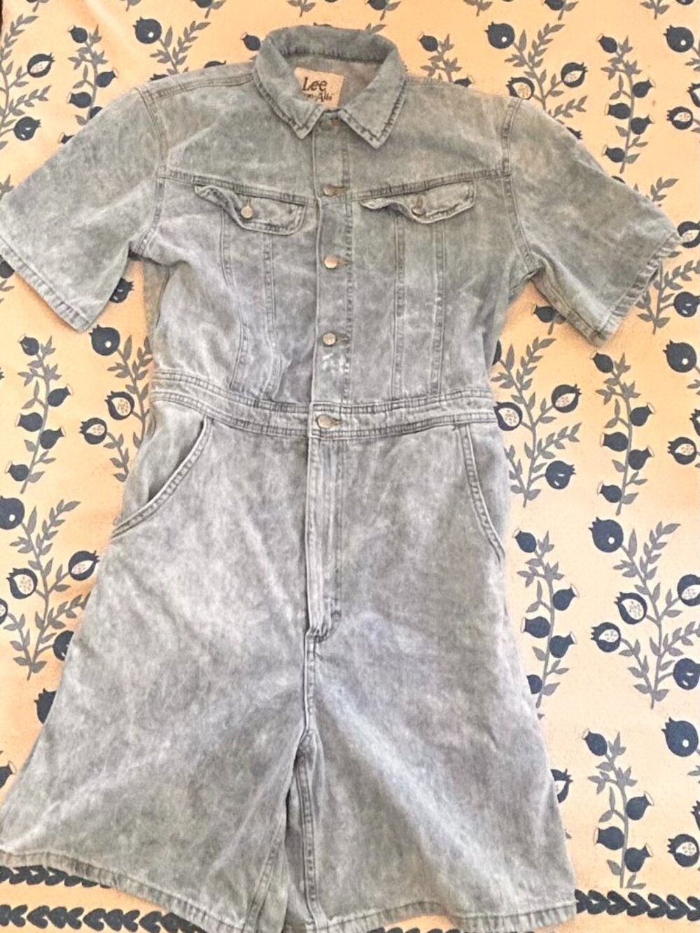 Cotton shorty romper by Lee, size M, light acid-wash color #90s #y2k